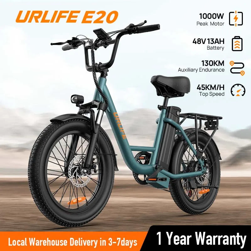 URLIFE E20 1000W Electric Bike With Removable Battery