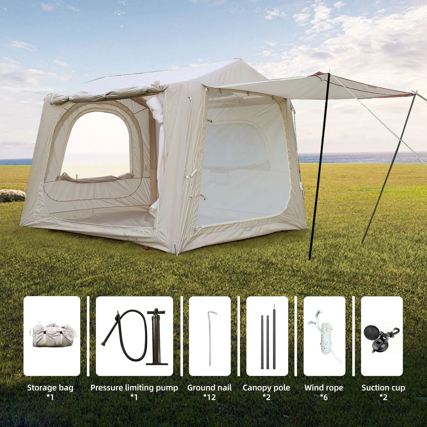 Inflatable Camping Tents Easy Setup Waterproof Glamping