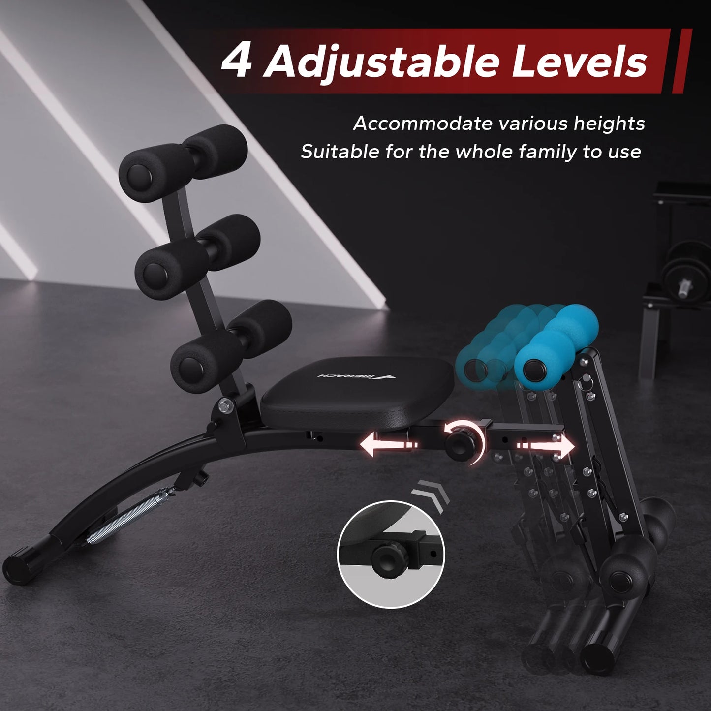 MERACH Ab Machine Multi-Functional Adjustable Sit Up Bench