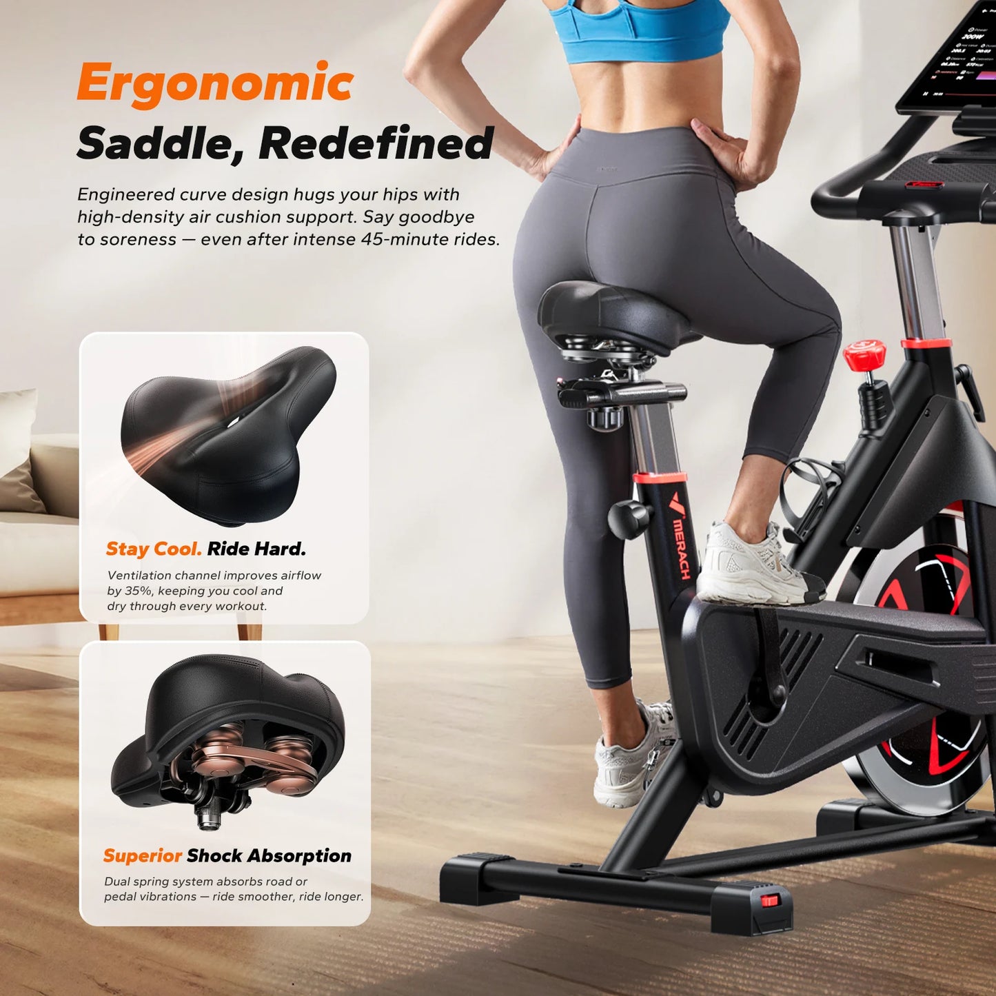MERACH S38 Exercise Bike With Magnetic Resistance App