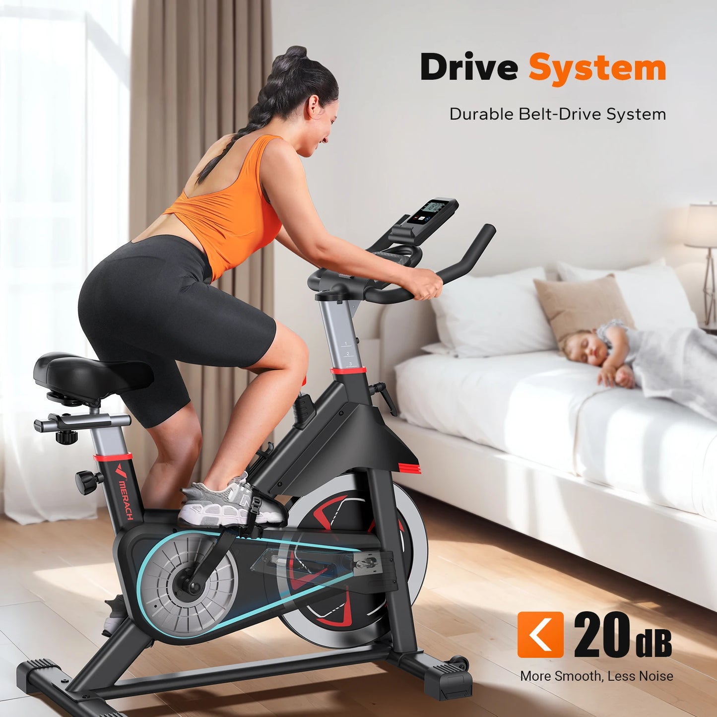 MERACH S38 Exercise Bike With Magnetic Resistance App