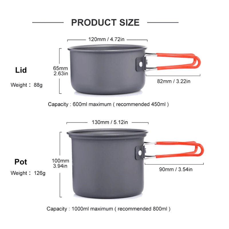 Widesea Ultralight Camping Cookware Pot Set