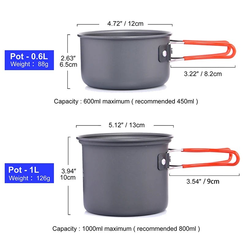 Widesea Camping Cookware Set Portable Pot and Cup