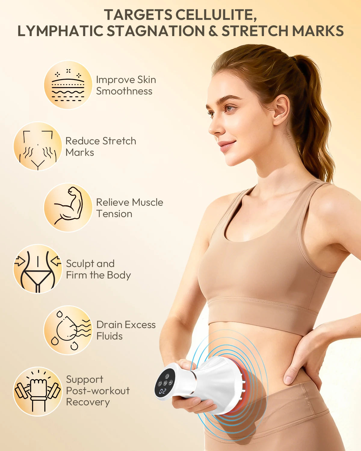 Lymphatic Drainage Massager Anti Cellulite Tool With Heat
