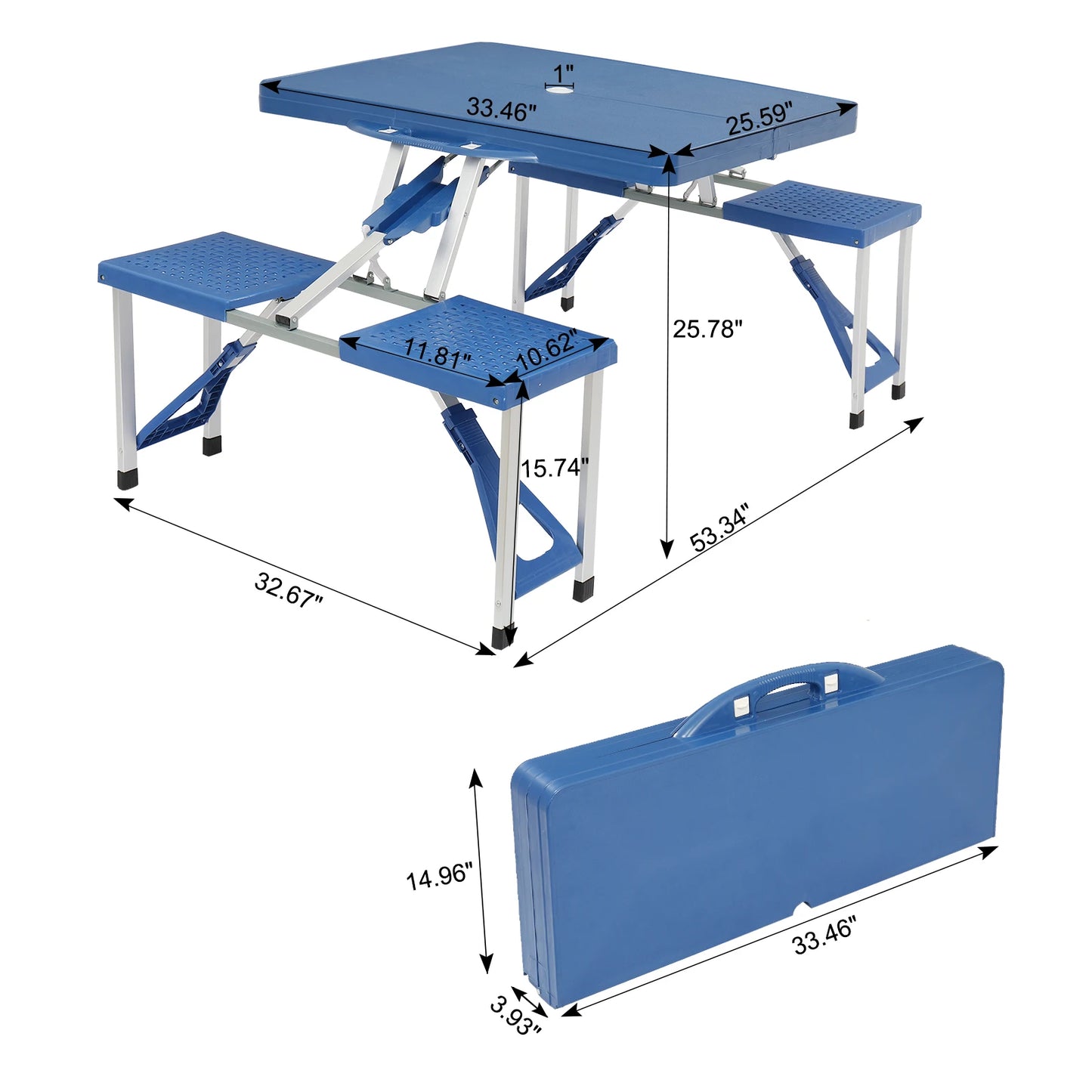 Portable Folding Table And Stool Set