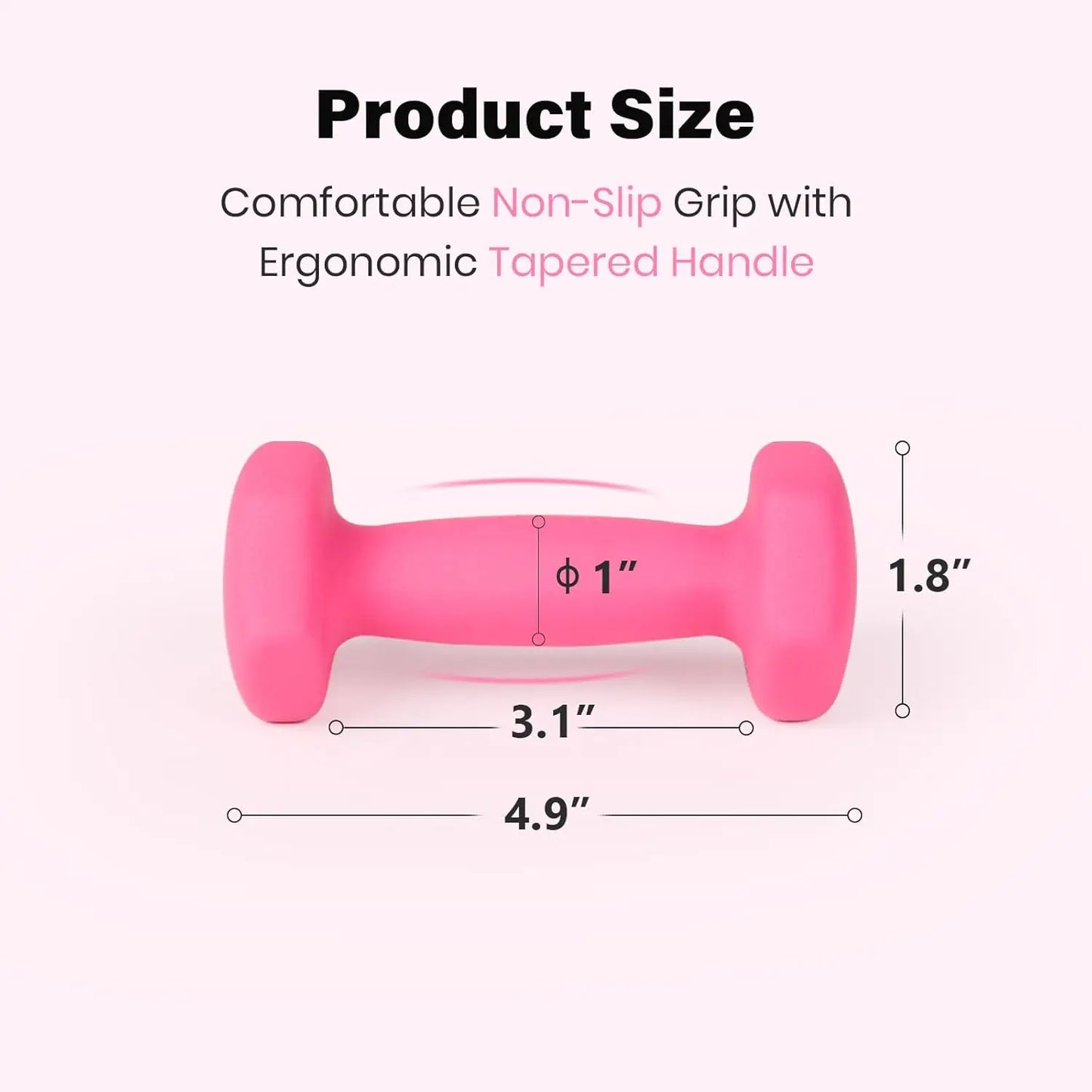 Set Of 2 Neoprene Coated Hex Dumbbells