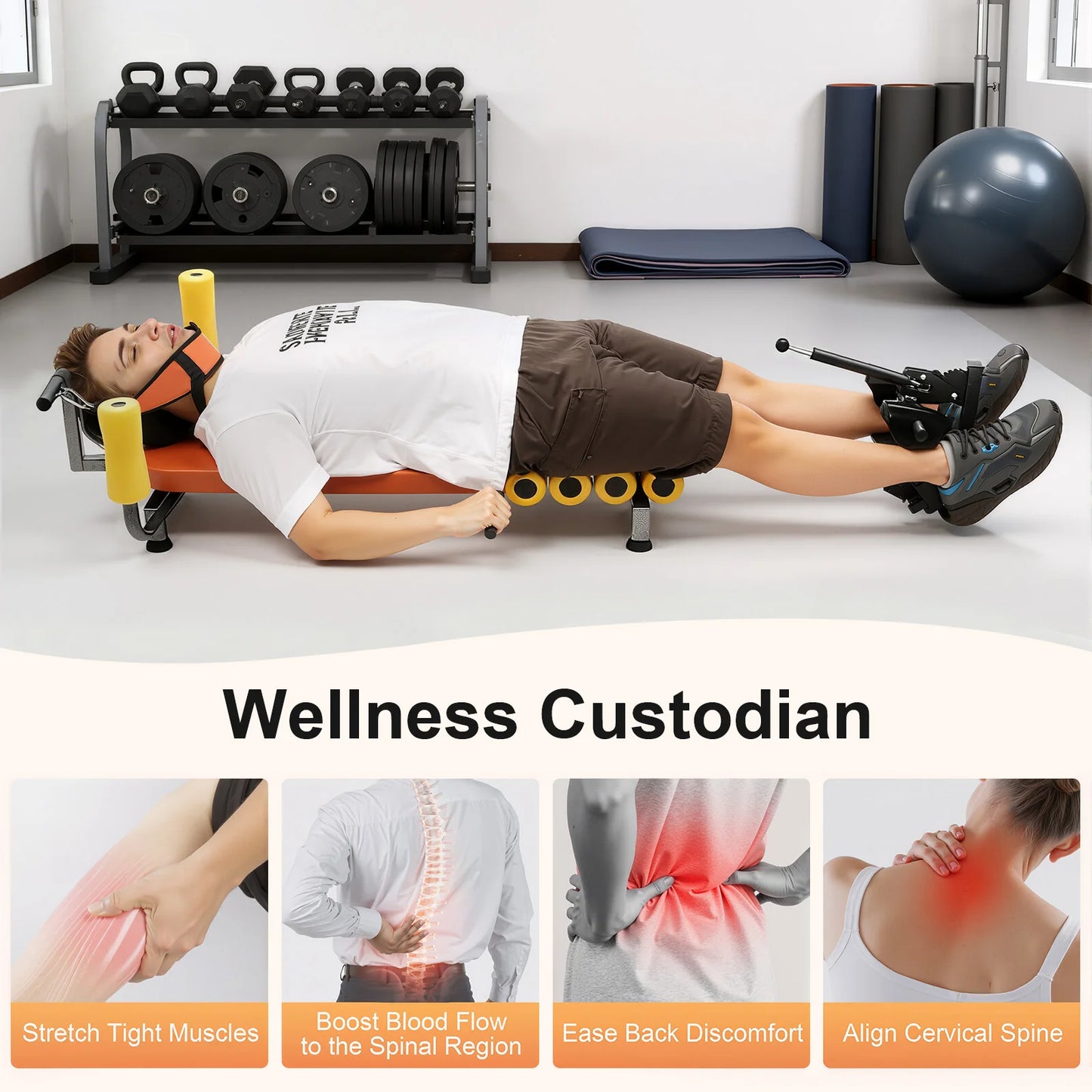 Adjustable Back Stretch Bench 130kg Capacity For Neck Relief