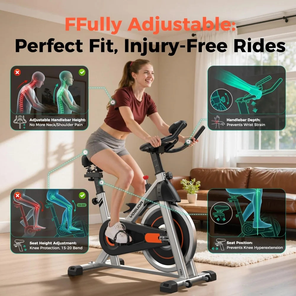 Silent Indoor Spin Bike for Cardio Training