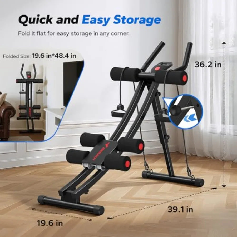 Foldable Dual Track Ab Machine Adjustable