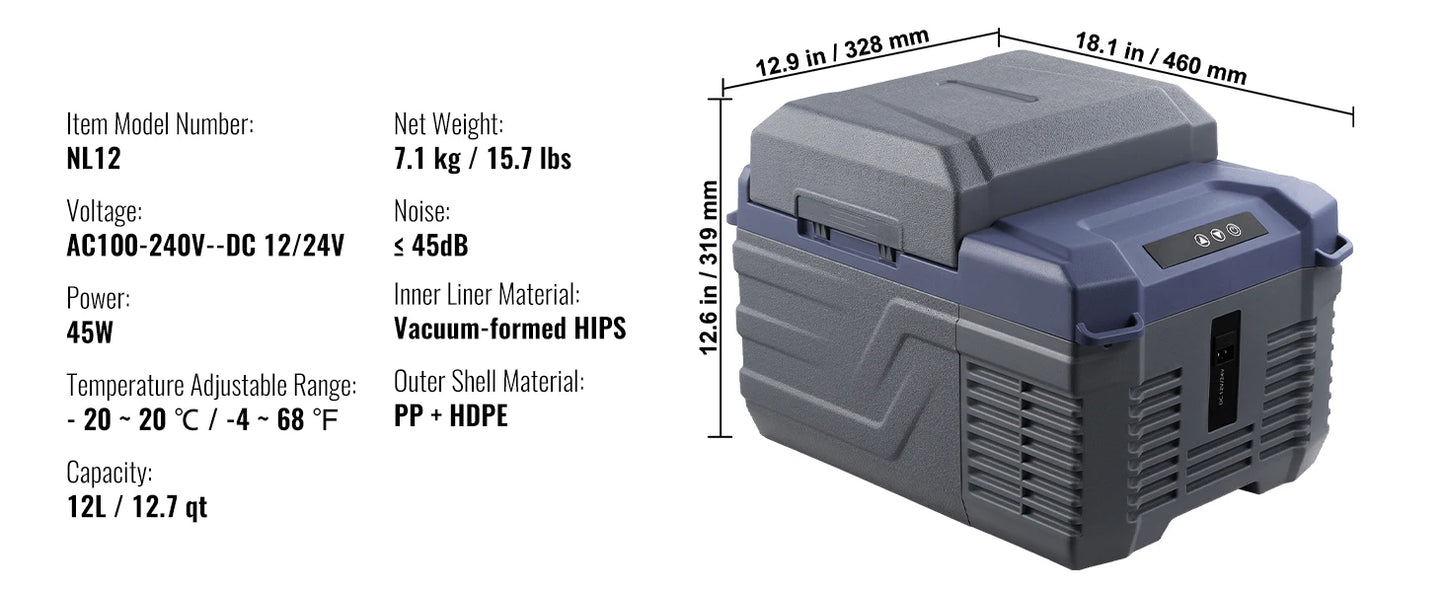 SucceBuy Portable Dual Zone Car Refrigerator