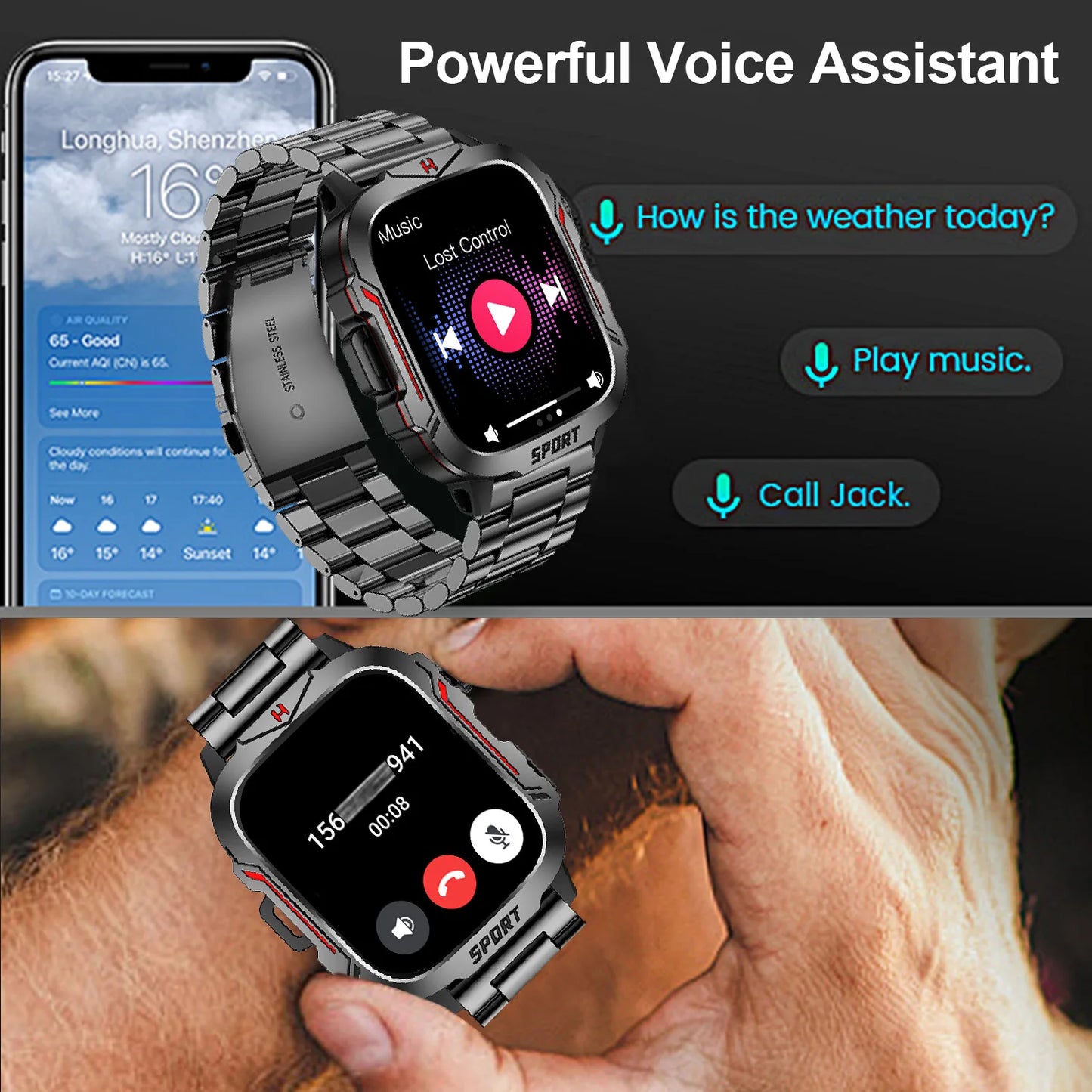 LIVLOV Smart Watch Fitness Tracker With AI Voice Assistant