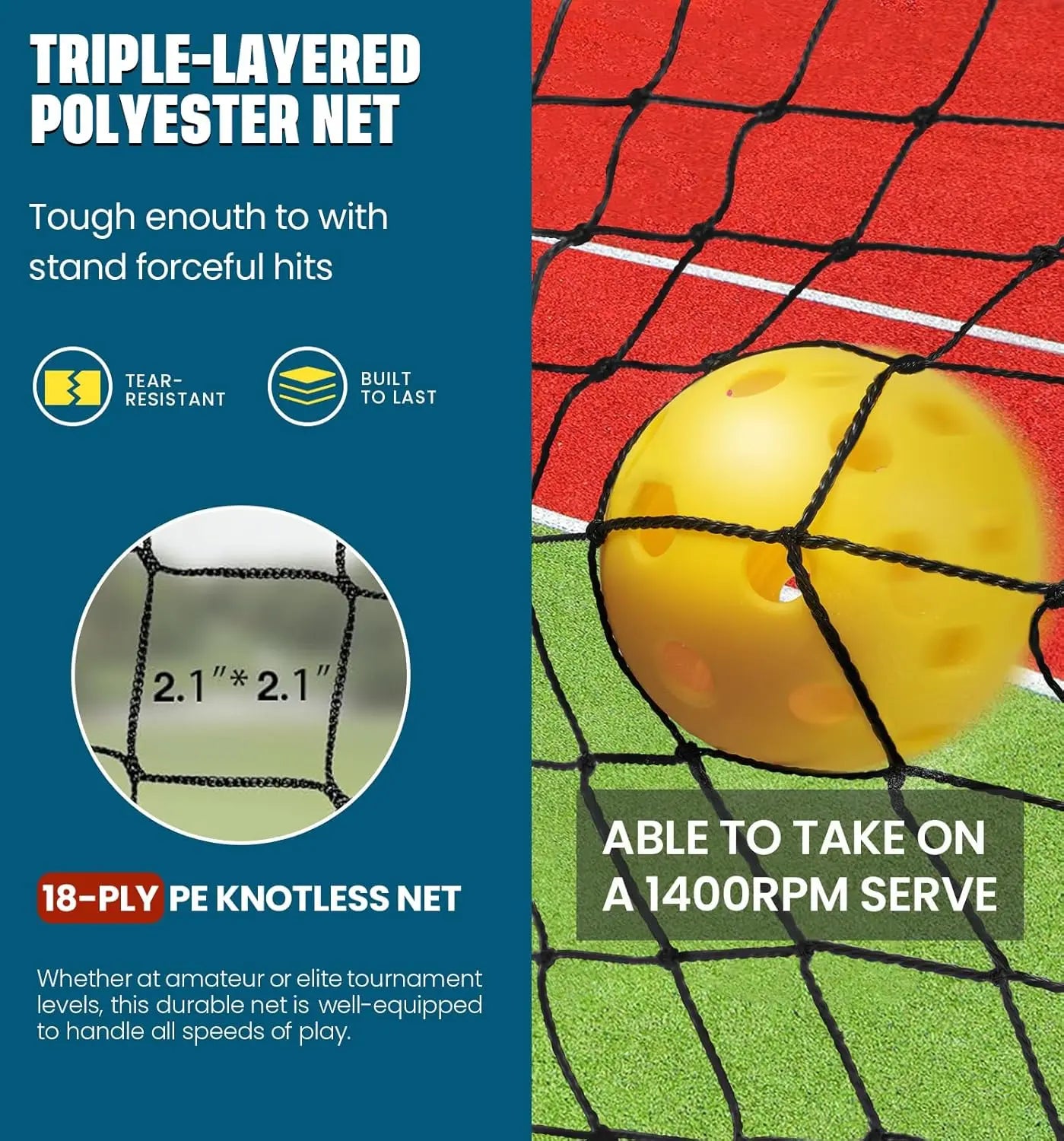 Portable Pickleball Net Set With Ball Collector Carry Bag