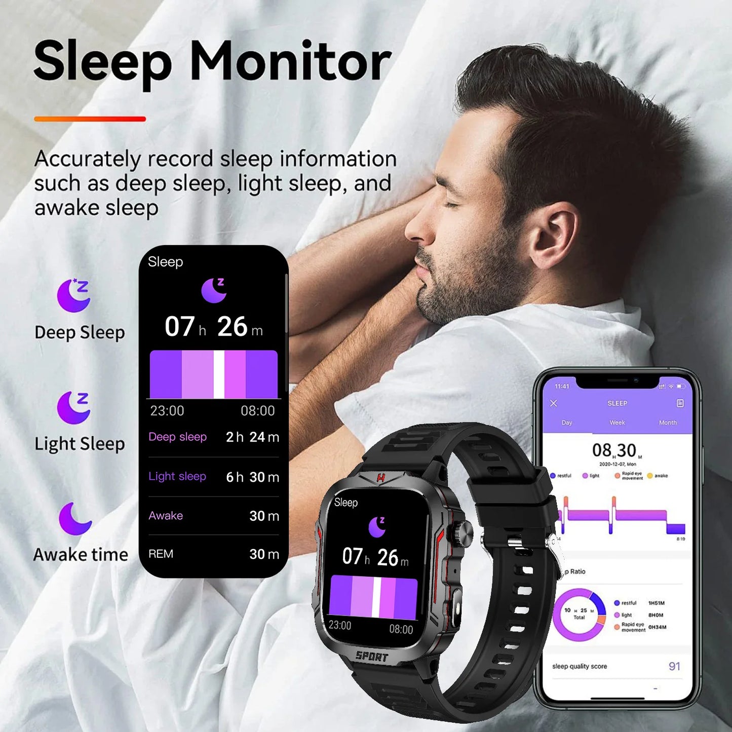 LIVLOV Smart Watch Fitness Tracker With AI Voice Assistant