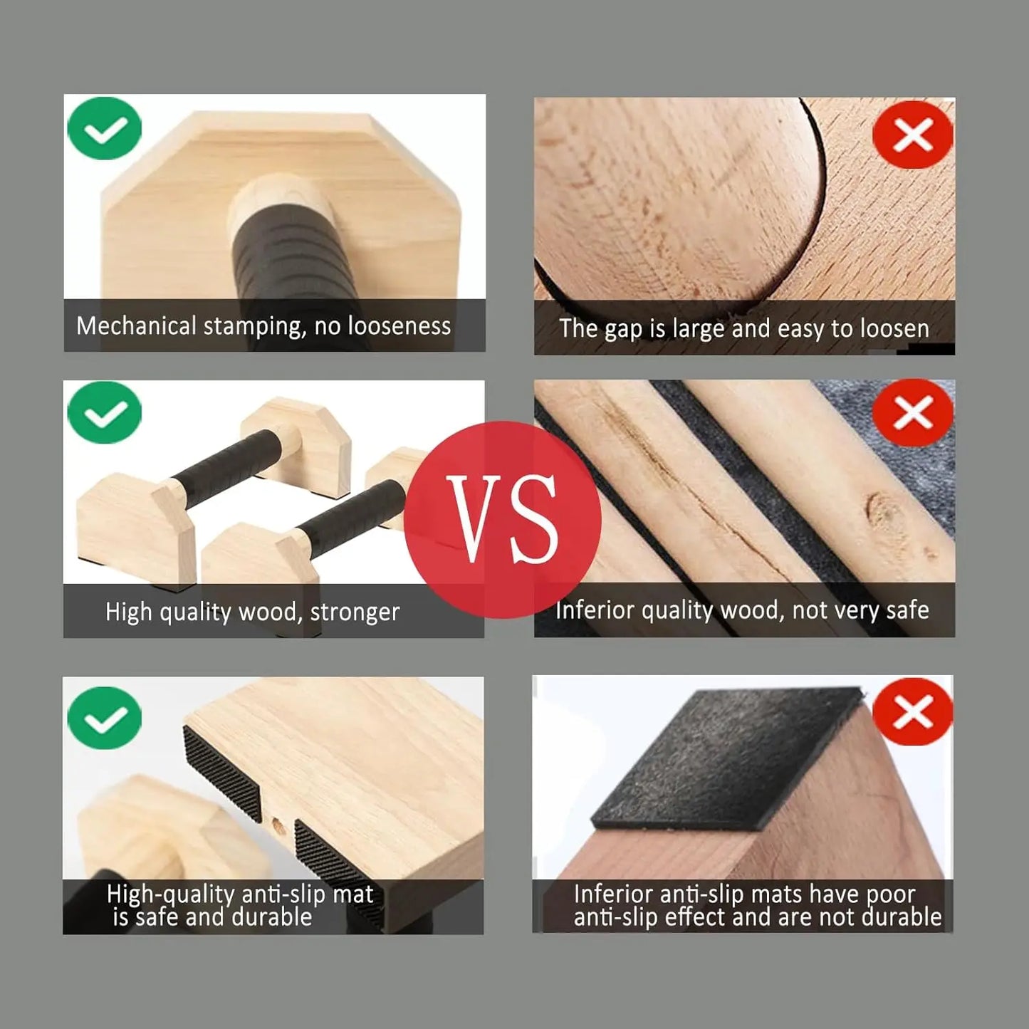 Wooden Parallettes Push Up Bars For Calisthenics Training