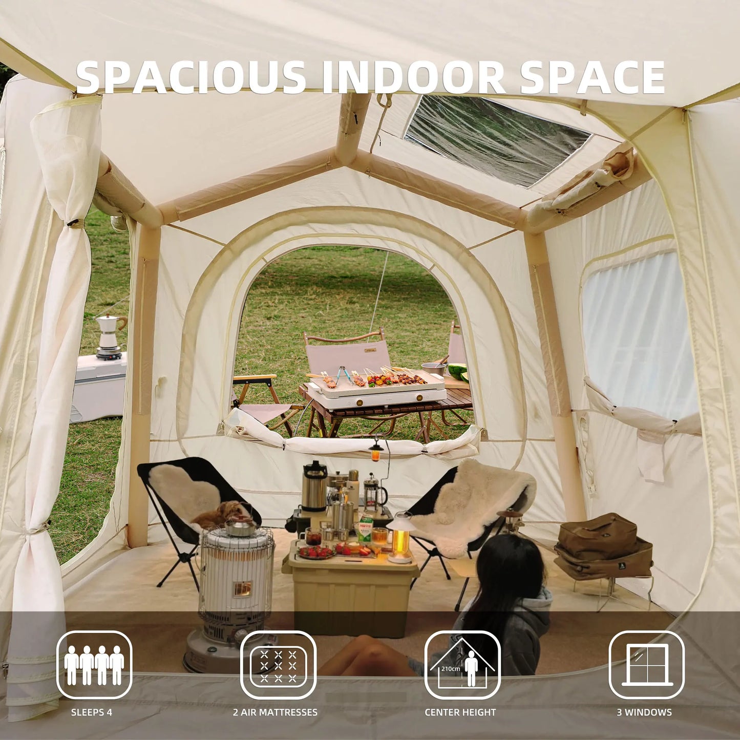 Inflatable Camping Tents Easy Setup Waterproof Glamping