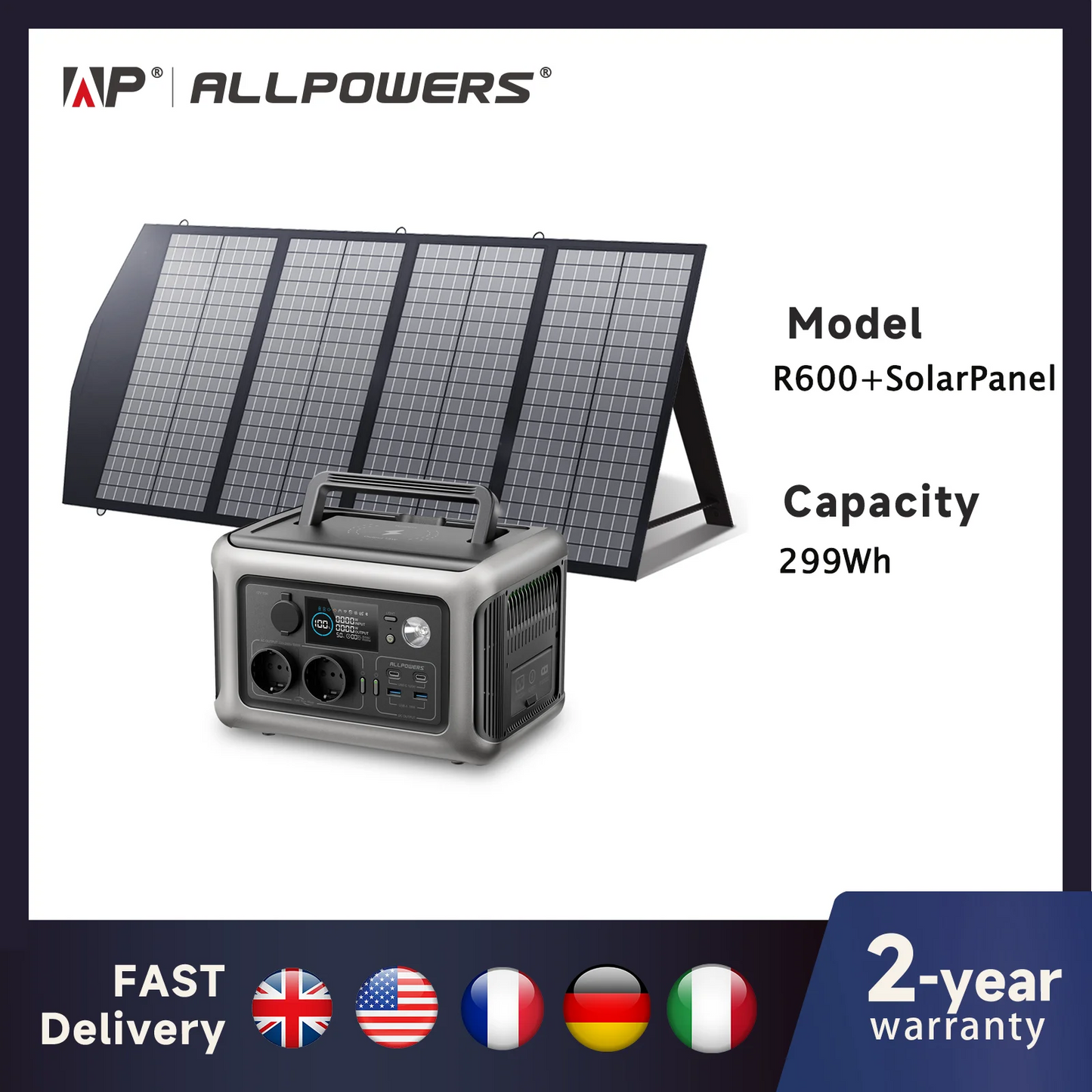 ALLPOWERS R600 Portable Power Station 299Wh LiFePO4