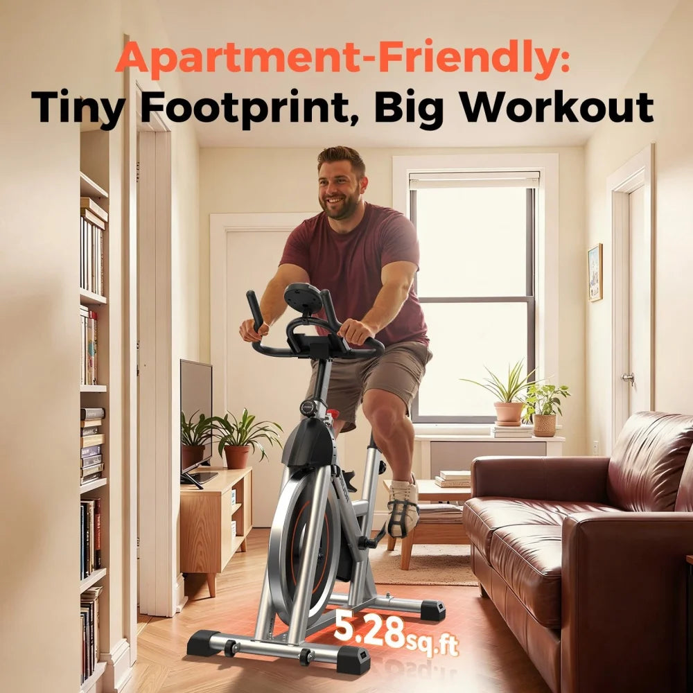 Silent Indoor Spin Bike for Cardio Training