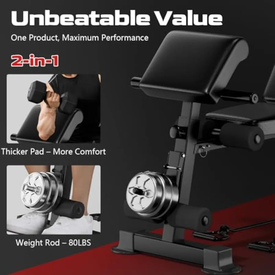 3-In-1 Adjustable Weight Bench With Leg Extension