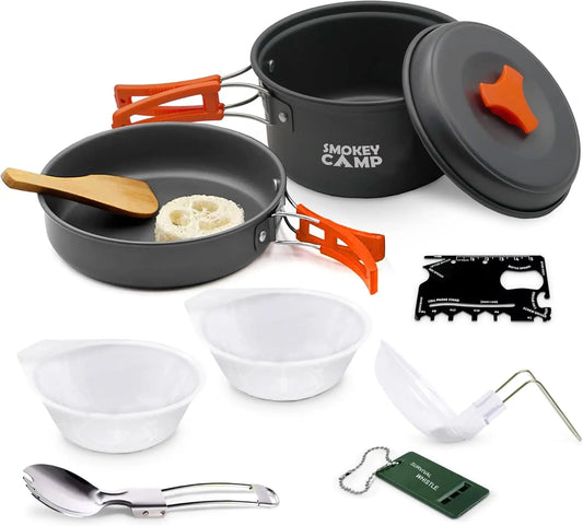 Camping Cookware Mess Kit With Stove