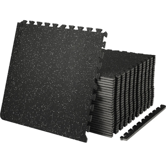 SucceBuy Interlocking Gym Floor Mats EVA Foam Rubber Top
