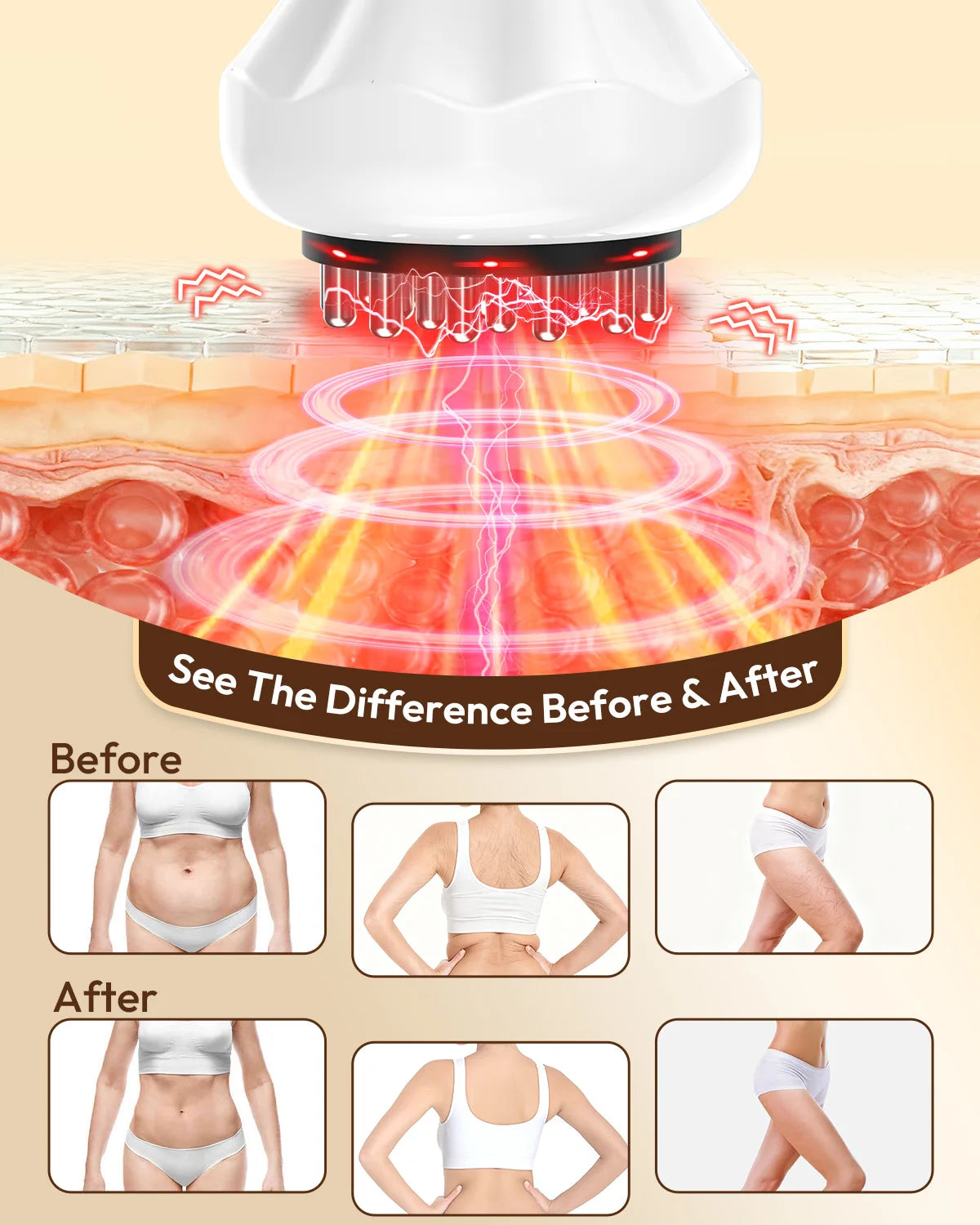 Lymphatic Drainage Massager Anti Cellulite Tool With Heat