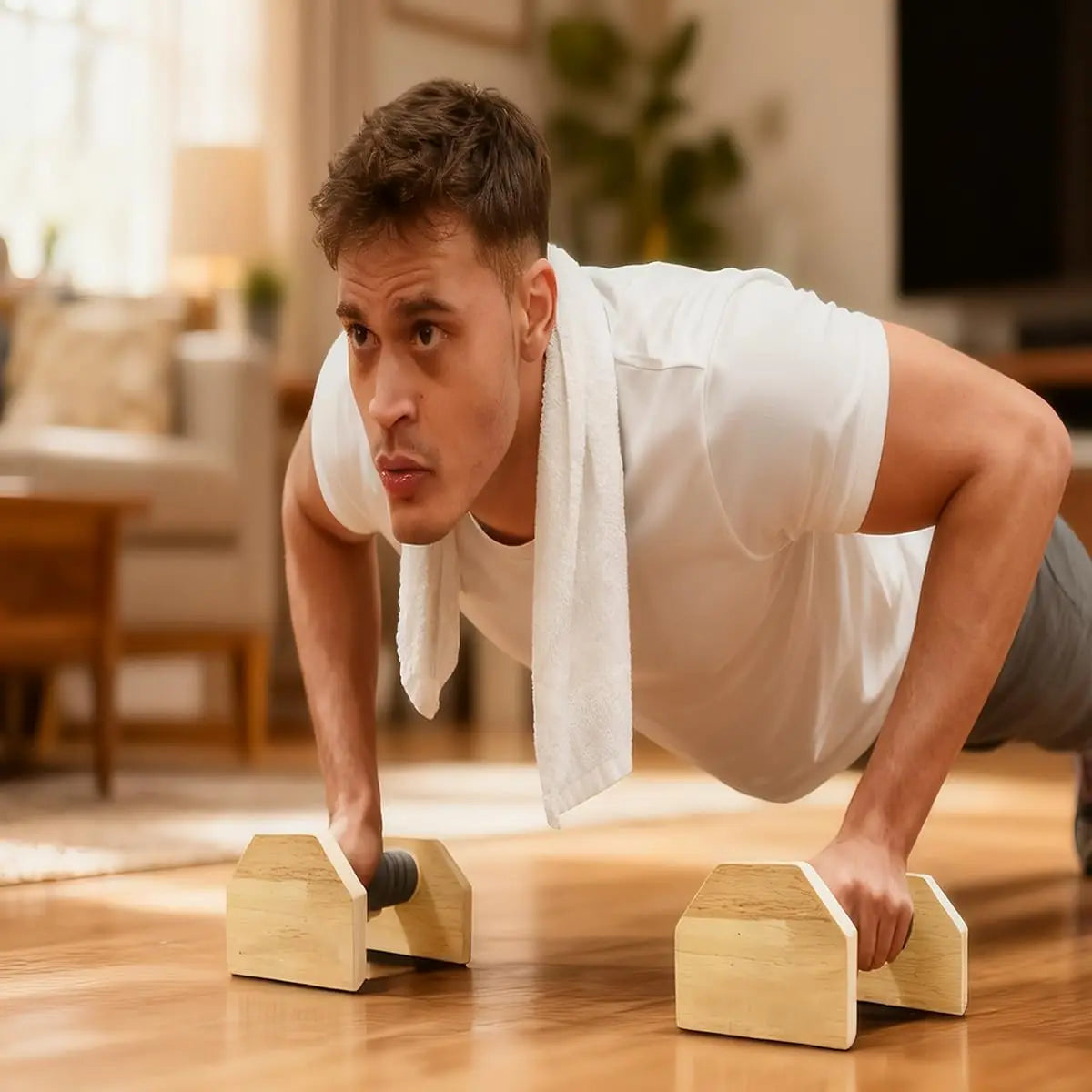 Wooden Parallettes Push Up Bars For Calisthenics Training