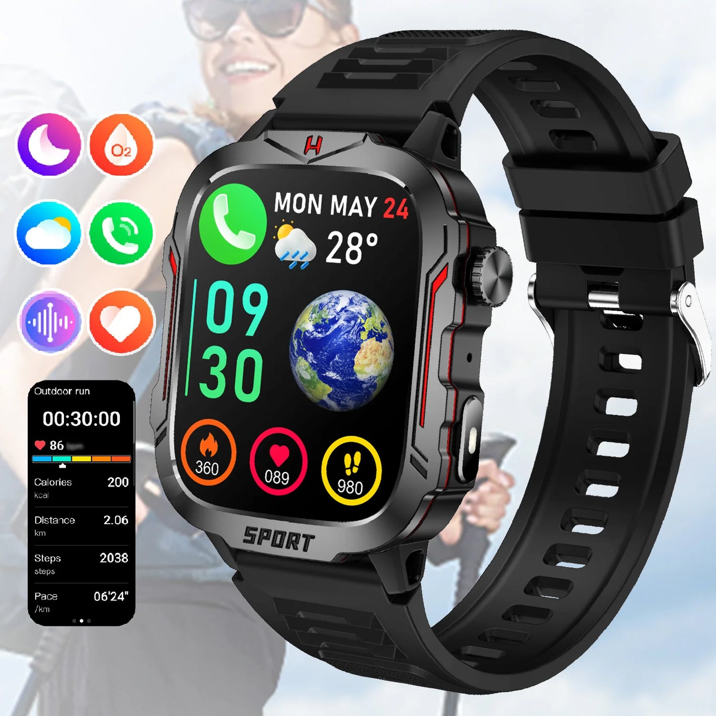 LIVLOV Smart Watch Fitness Tracker With AI Voice Assistant