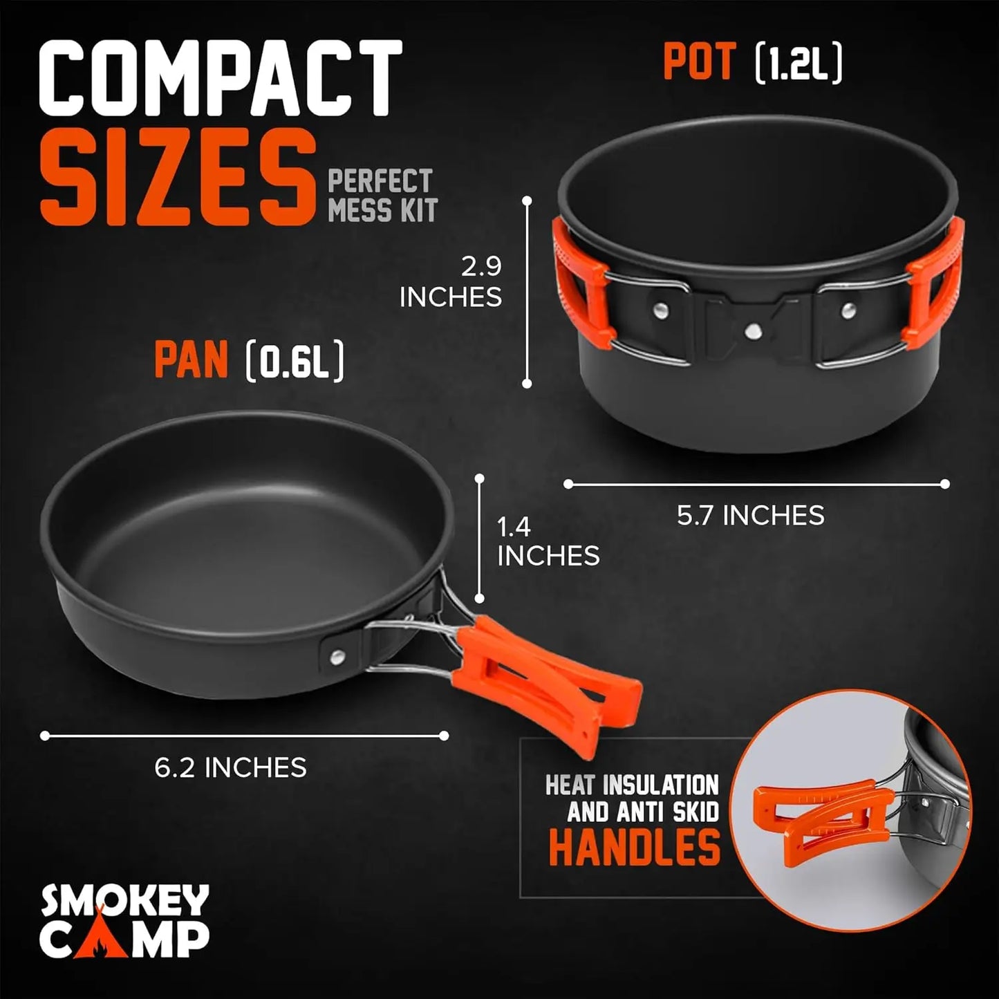 Camping Cookware Mess Kit With Stove