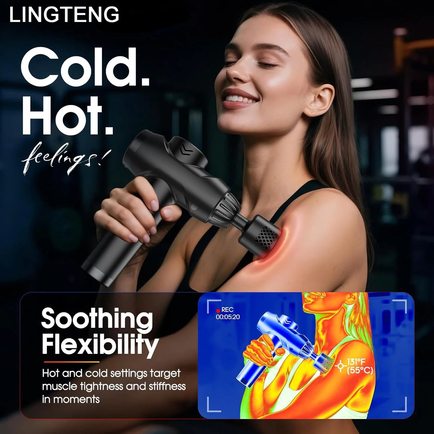 LINGTENG Electric Fascia Gun Massager For Body Relaxation