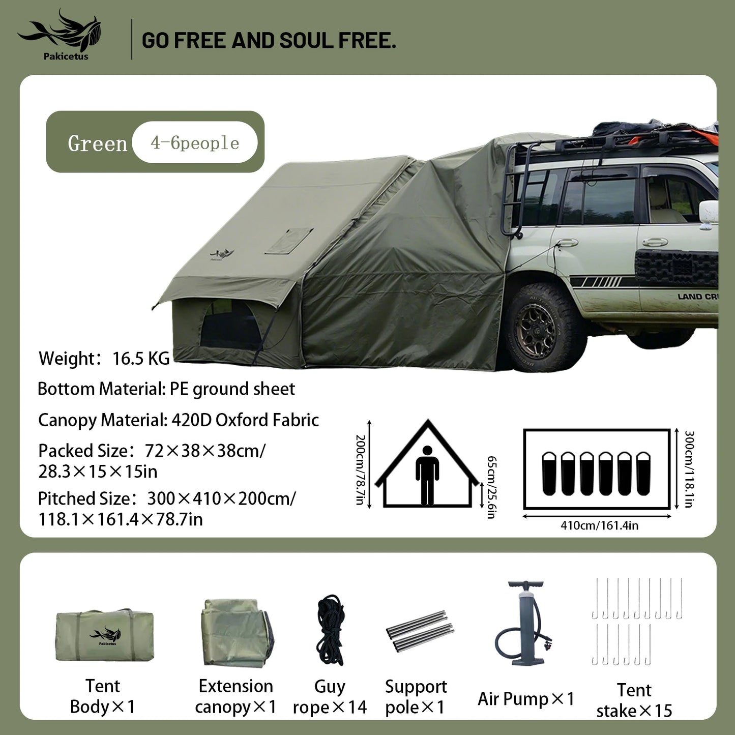 Pakicetus Quick Setup Inflatable Waterproof Camping Tent