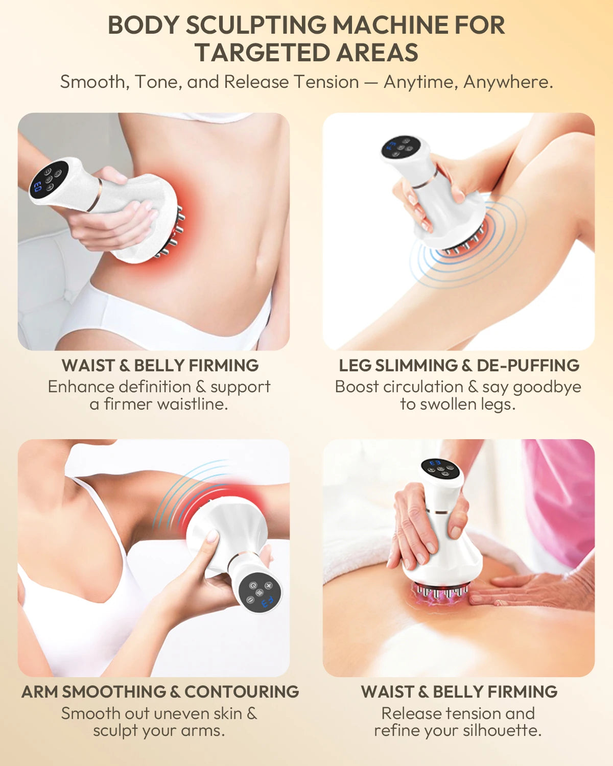 Lymphatic Drainage Massager Anti Cellulite Tool With Heat