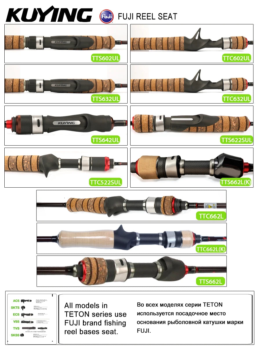 Kuying Teton Fast Action Fishing Rod Fuji Carbon Guides